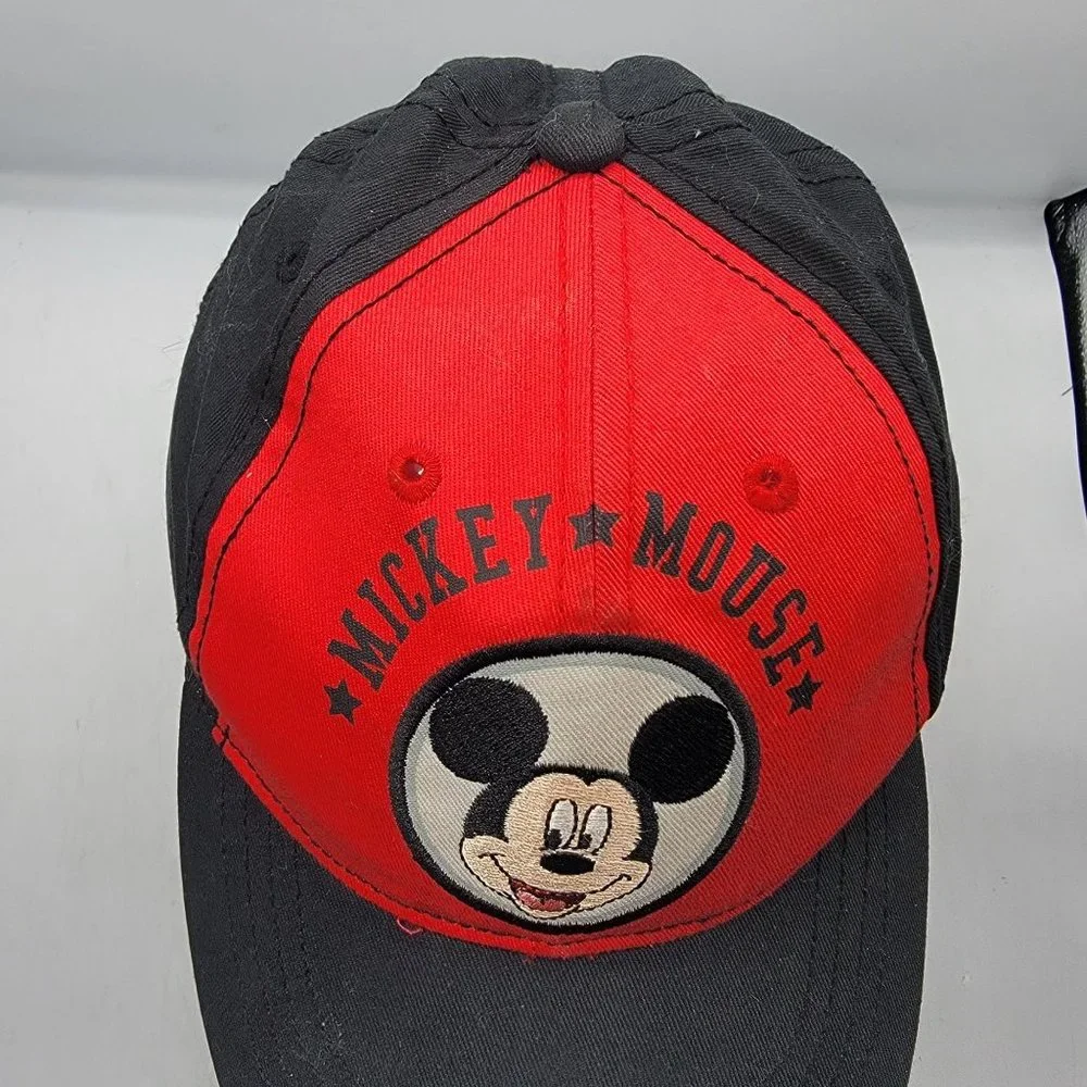Disney Micky Mouse Adults Unisex Red Black Adjustable Streetwear Hat
